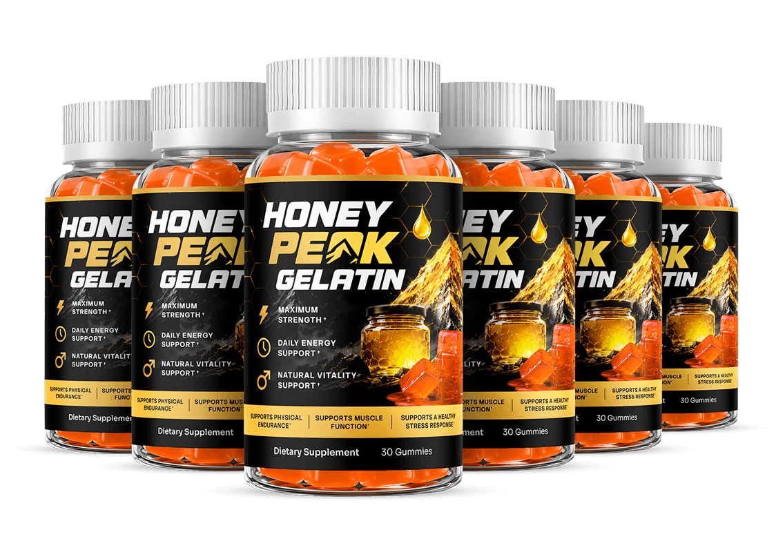 Six bottles of Honey Peak Gelatin